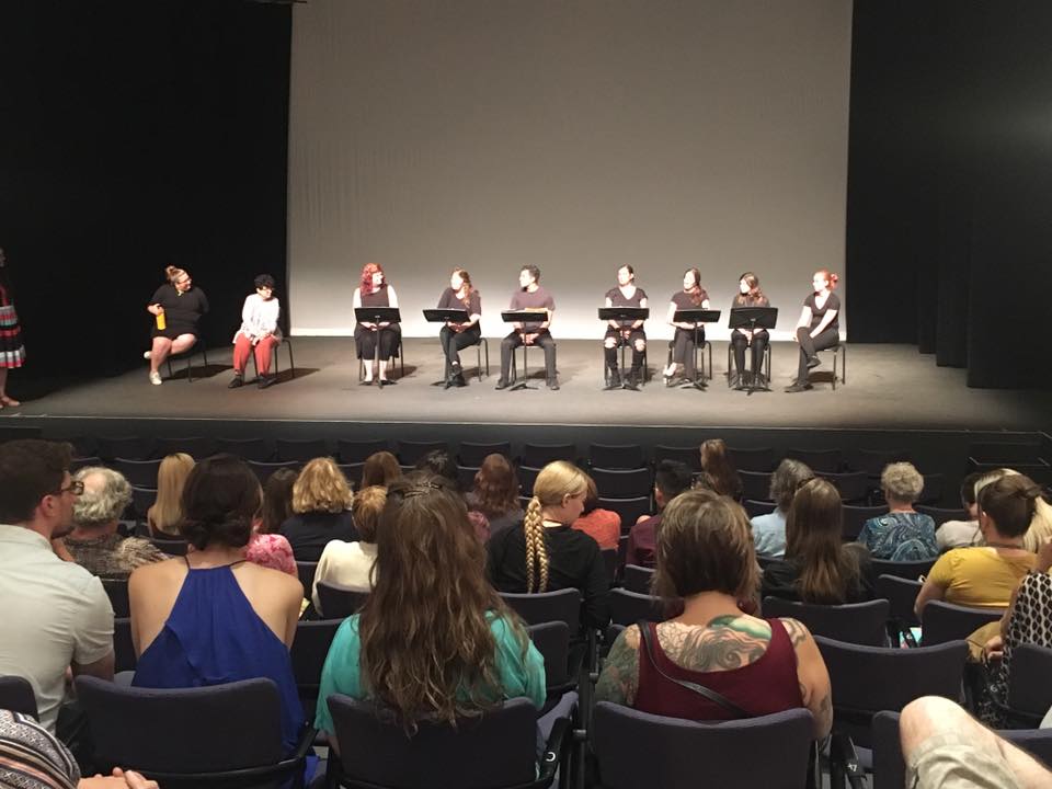 Actors Perform a staged reading with a view from the house